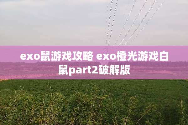 exo鼠游戏攻略 exo橙光游戏白鼠part2**版