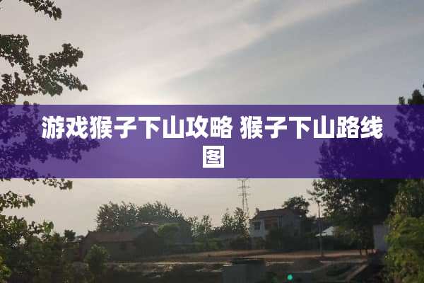 游戏猴子下山攻略 猴子下山路线图