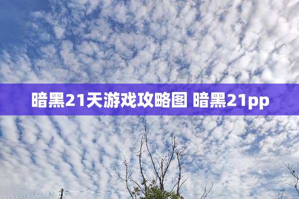 暗黑21天游戏攻略图 暗黑21pp
