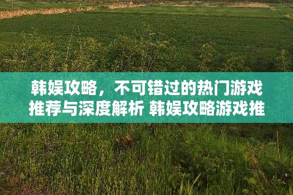 韩娱攻略，不可错过的热门游戏推荐与深度解析 韩娱攻略游戏推荐