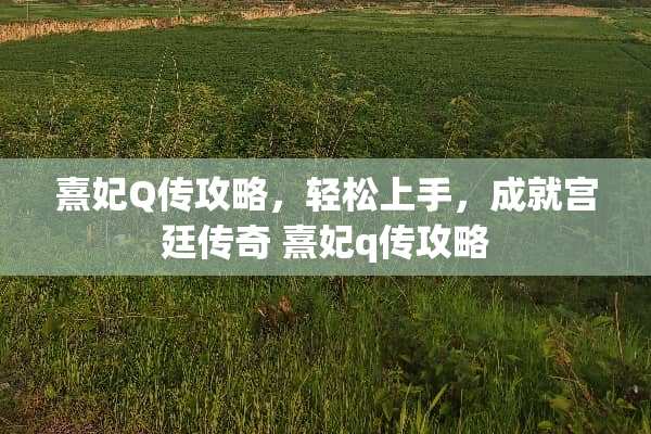 熹妃Q传攻略，轻松上手，成就宫廷传奇 熹妃q传攻略