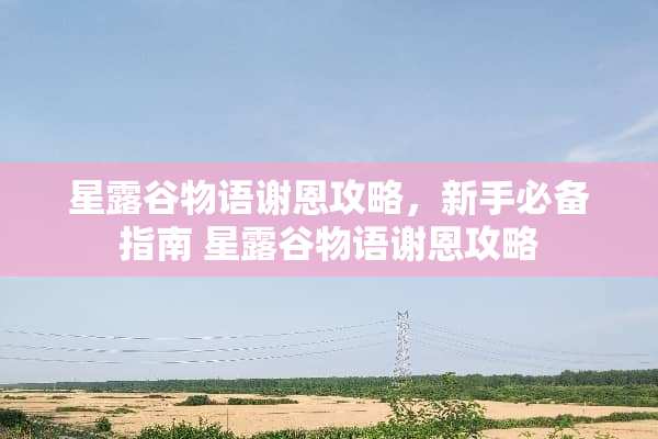 星露谷物语谢恩攻略，新手必备指南 星露谷物语谢恩攻略