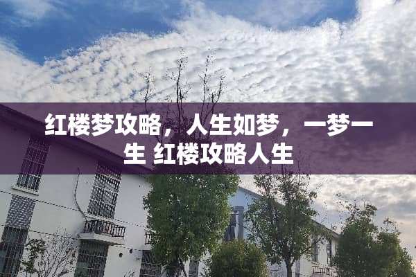 红楼梦攻略，人生如梦，一梦一生 红楼攻略人生