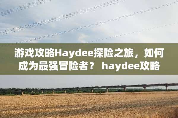 游戏攻略Haydee探险之旅，如何成为最强冒险者？ haydee攻略