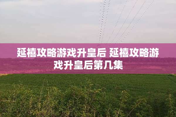 延禧攻略游戏升皇后 延禧攻略游戏升皇后第几集