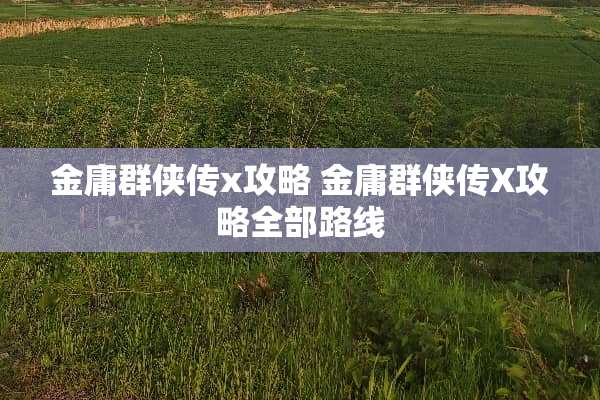 金庸群侠传x攻略 金庸群侠传X攻略全部路线