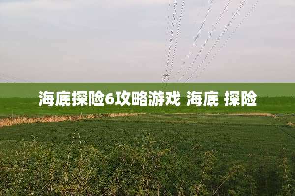 海底探险6攻略游戏 海底 探险