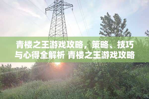 **之王游戏攻略，策略、技巧与心得全解析 **之王游戏攻略