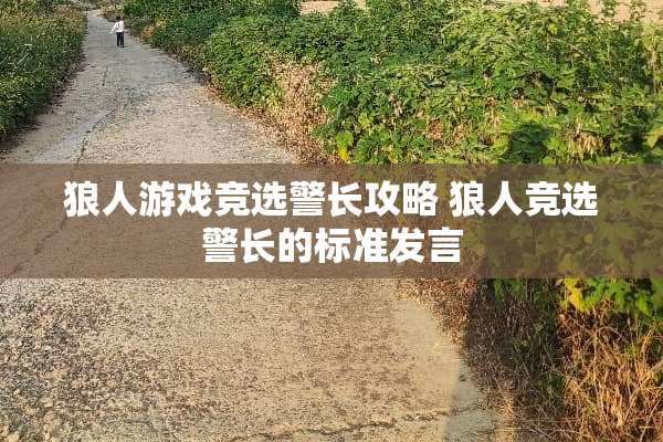 狼人游戏竞选警长攻略 狼人竞选警长的标准发言