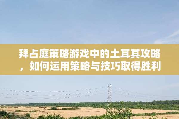 拜占庭策略游戏中的土耳其攻略，如何运用策略与技巧取得胜利 拜占庭游戏土耳其攻略
