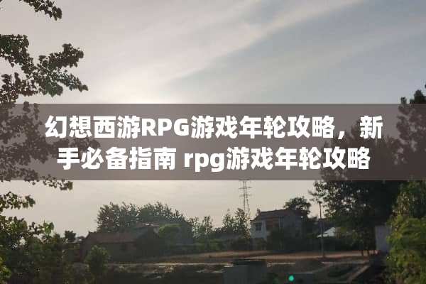 幻想西游RPG游戏年**略，新手必备指南 rpg游戏年**略