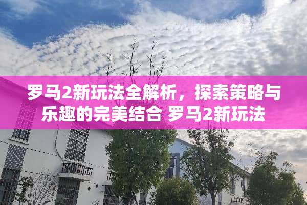 罗马2新玩法全解析，探索策略与乐趣的完美结合 罗马2新玩法