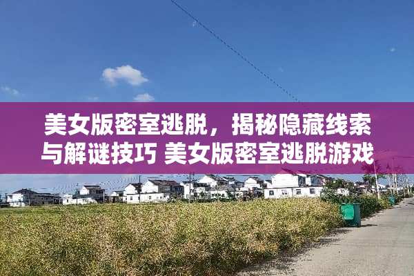**版密室逃脱，揭秘隐藏线索与解谜技巧 **版密室逃脱游戏攻略