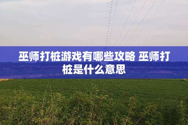 巫师打桩游戏有哪些攻略 巫师打桩是什么意思