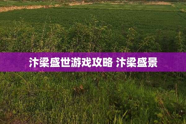 汴梁盛世游戏攻略 汴梁盛景