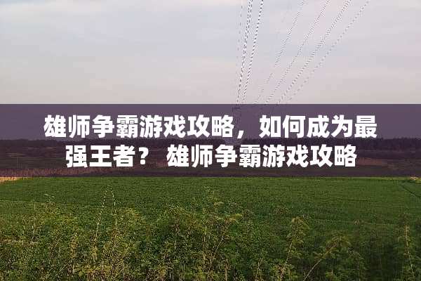 雄师争霸游戏攻略，如何成为最强王者？ 雄师争霸游戏攻略