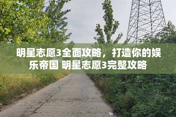 明星志愿3全面攻略，打造你的娱乐帝国 明星志愿3完整攻略