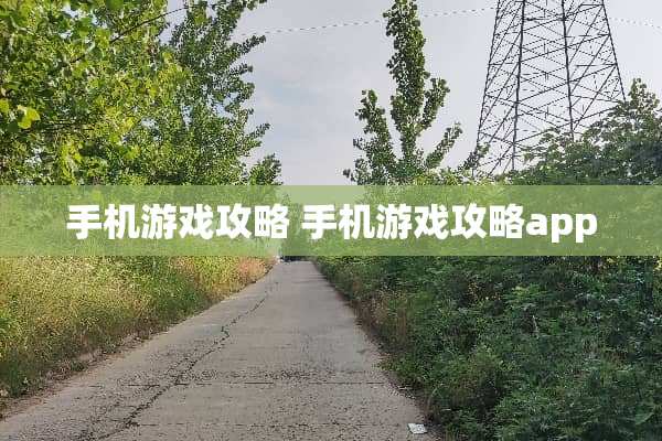 手机游戏攻略 手机游戏攻略app