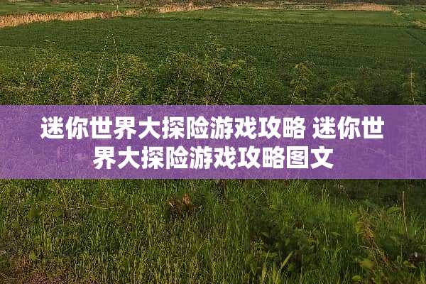 迷你世界大探险游戏攻略 迷你世界大探险游戏攻略图文