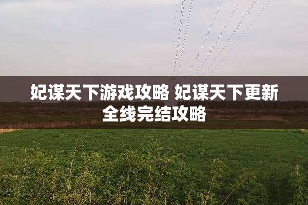 妃谋天下游戏攻略 妃谋天下更新全线完结攻略