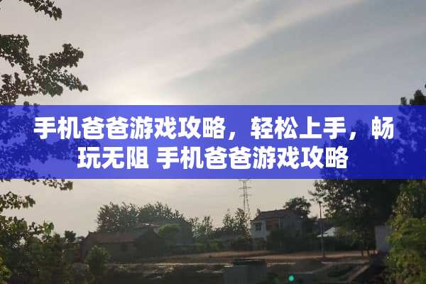 手机爸爸游戏攻略，轻松上手，畅玩无阻 手机爸爸游戏攻略
