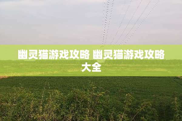 幽灵猫游戏攻略 幽灵猫游戏攻略大全