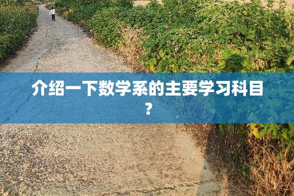 介绍一下数学系的主要学习科目？