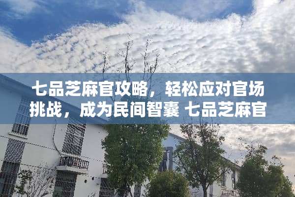 七品芝麻官攻略，轻松应对官场挑战，成为民间智囊 七品芝麻官攻略