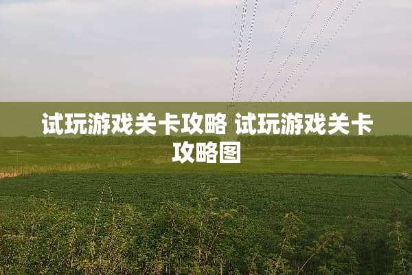 试玩游戏关卡攻略 试玩游戏关卡攻略图