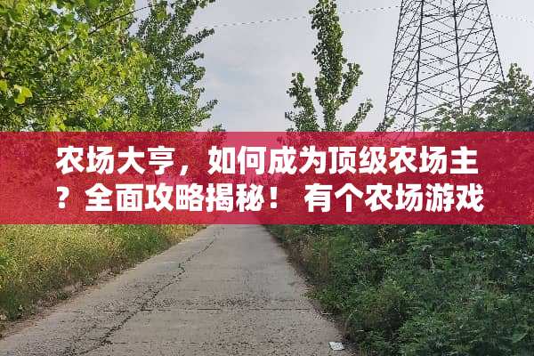 农场大亨，如何成为顶级农场主？全面攻略揭秘！ 有个农场游戏攻略