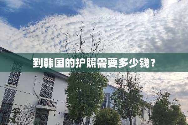 到韩国的护照需要多少钱？