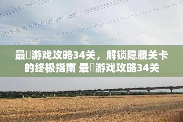 最囧游戏攻略34关，解锁隐藏关卡的终极指南 最囧游戏攻略34关