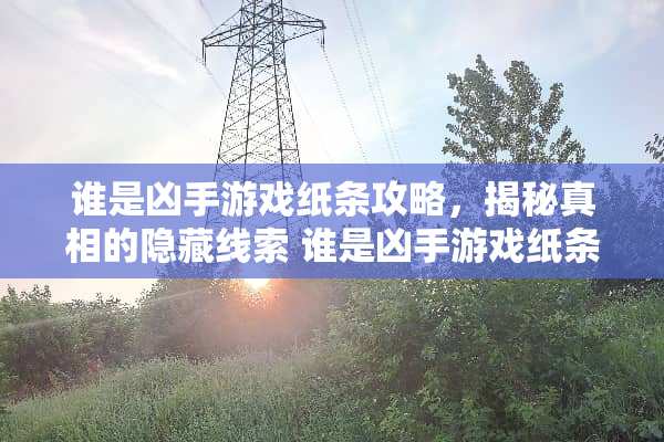 谁是凶手游戏纸条攻略，揭秘**的隐藏线索 谁是凶手游戏纸条攻略