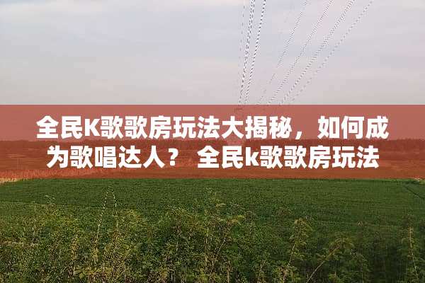 全民K歌歌房玩法大揭秘，如何成为歌唱达人？ 全民k歌歌房玩法