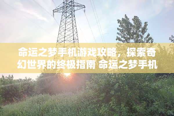 命运之梦手机游戏攻略，探索奇幻世界的终极指南 命运之梦手机游戏攻略