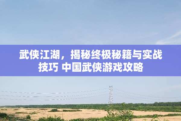 武侠江湖，揭秘终极秘籍与实战技巧 中国武侠游戏攻略