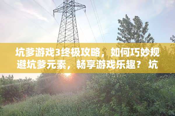 坑爹游戏3终极攻略，如何巧妙规避坑爹元素，畅享游戏乐趣？ 坑爹游戏3攻略大全