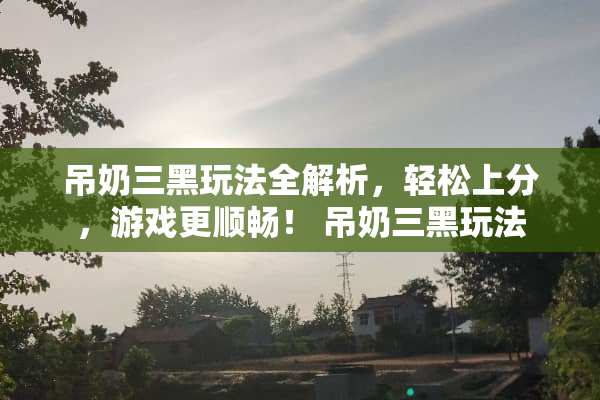 吊奶三黑玩法全解析，轻松上分，游戏更顺畅！ 吊奶三黑玩法