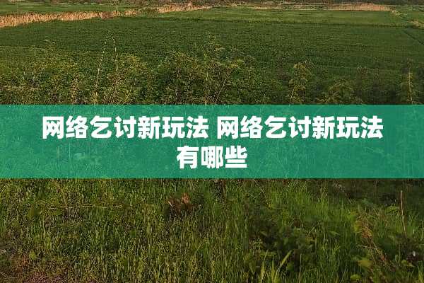 网络乞讨新玩法 网络乞讨新玩法有哪些