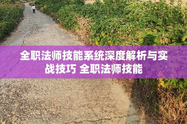 **法师技能系统深度解析与实战技巧 **法师技能