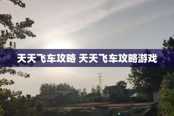 天天飞车攻略 天天飞车攻略游戏