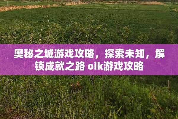 奥秘之城游戏攻略，探索未知，解锁成就之路 oik游戏攻略