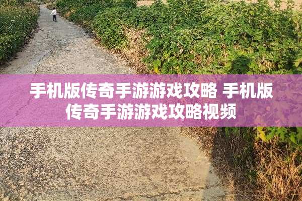 手机版传奇手游游戏攻略 手机版传奇手游游戏攻略视频