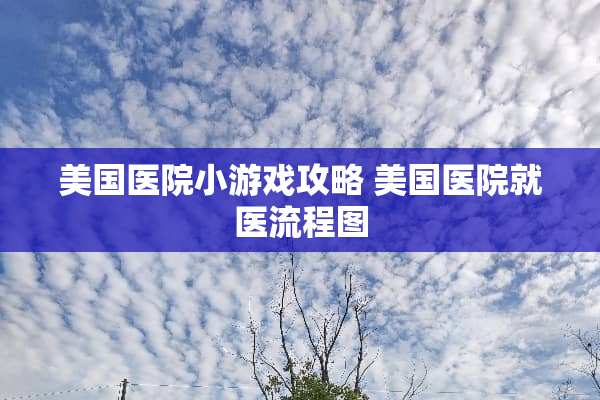 美国医院小游戏攻略 美国医院就医流程图
