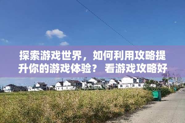 探索游戏世界，如何利用攻略提升你的游戏体验？ 看游戏攻略好吗小说