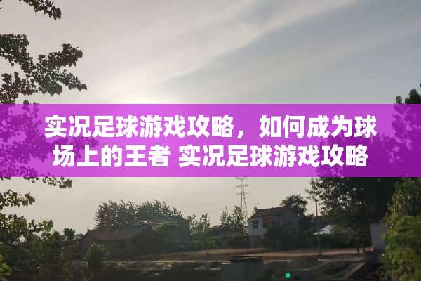 实况**游戏攻略，如何成为球场上的王者 实况**游戏攻略