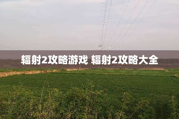 辐射2攻略游戏 辐射2攻略大全