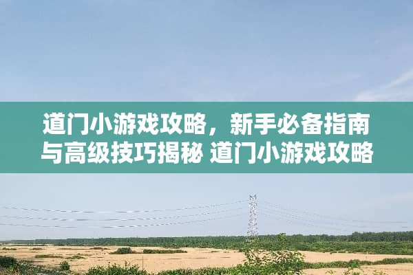道门小游戏攻略，新手必备指南与高级技巧揭秘 道门小游戏攻略