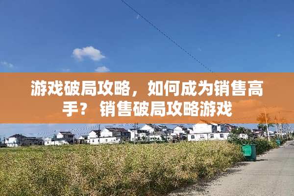 游戏**攻略，如何成为销售高手？ 销售**攻略游戏
