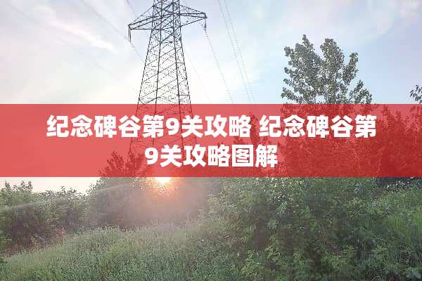 纪念碑谷第9关攻略 纪念碑谷第9关攻略图解